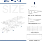 FLEXIMOUNTS 2-Pack 2x6ft 24-inch-by-72-inch Wall Shelf Garage Storage Rack Floating Shelves, 1200 lbs Load Capacity, White, Classic Series