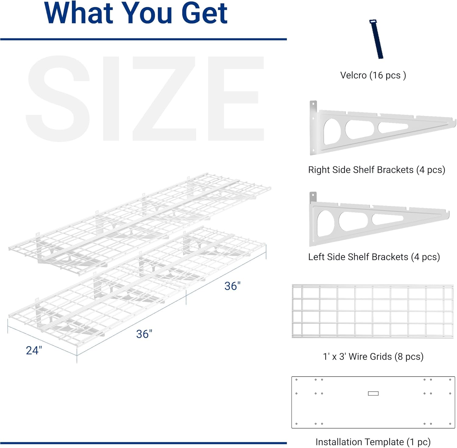 FLEXIMOUNTS 2-Pack 2x6ft 24-inch-by-72-inch Wall Shelf Garage Storage Rack Floating Shelves, 1200 lbs Load Capacity, White, Classic Series