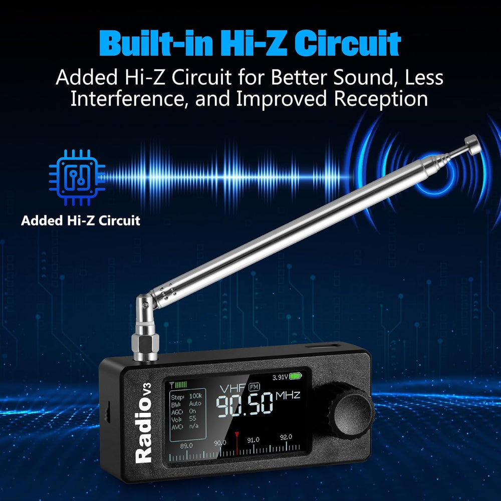 Si4732 Mini Radio ATS Pocket Radio-AM/FM/LSB/USB/CW/RTTY(Black)