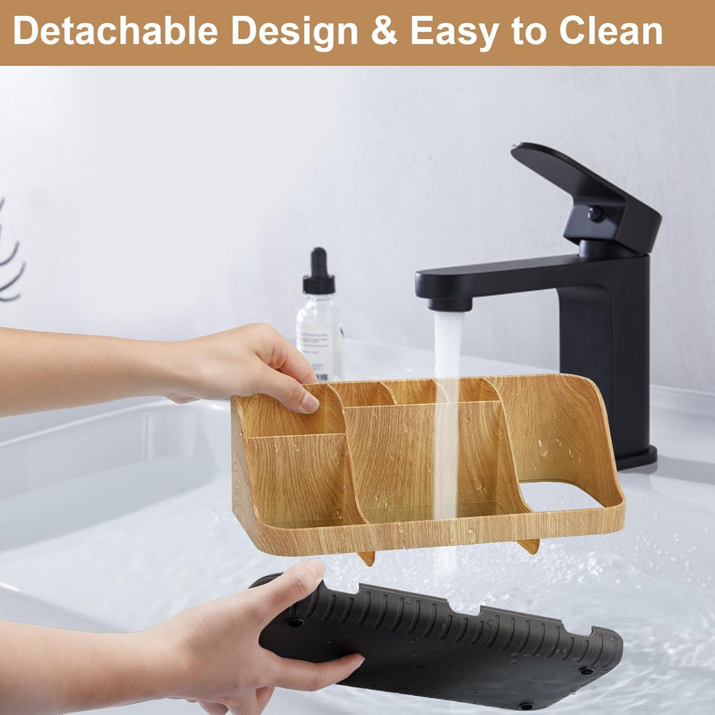 Bathroom Organizers and Storage - Detachable 7 Slots Kids Electric Toothbrush and Toothpaste Holde Drainage for Bathroom Accessories Organization Counter Vanity Storage