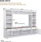 Merax Modern Large Entertainment Center Wall Unit for Televisions Up to 70'', Wood 4 Piece TV Stands with Bookshelf, Media Console w/Storage for Living Room Bedroom, White