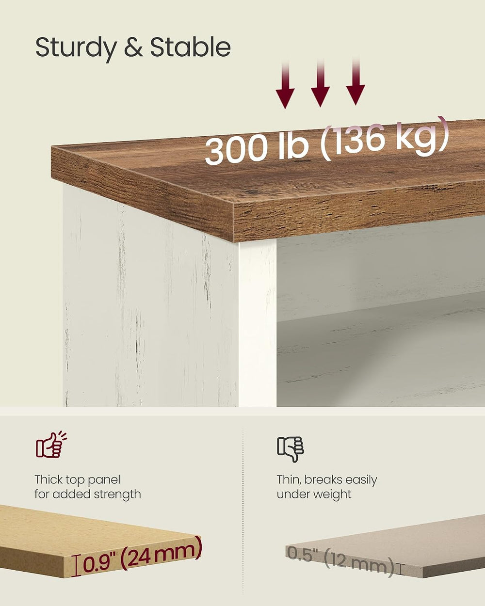 VASAGLE Shoe Bench, Storage Bench, 11.6 x 39.4 x 19.7 Inches | 6 Compartments...