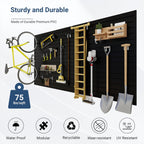 Slatwall Panel 8 FT x 4 FT, Interlocking Slat Wall Paneling, Wall Mounted PVC Wallpanel, Suitable for Garage Storage and Organizer, Slatwall Board, Shelves - Black
