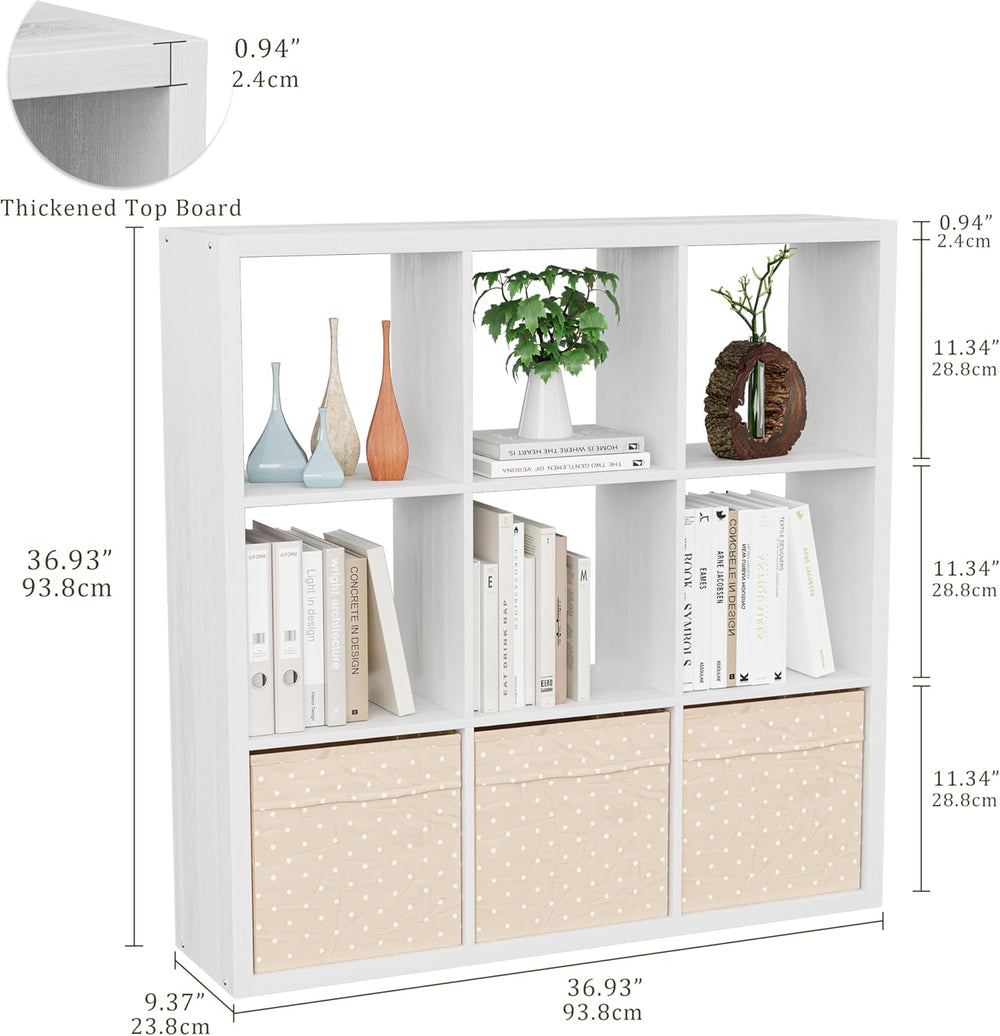 Cube Storage Organizer Bookcase, Decorative 11 inch Open Back Cubical Shelf w...