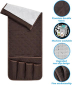Sofa Armrest Organizer Non-Slip Arm Chair Bedside Storage Caddy Organizer Armchair Caddy for Recliner Couch Remote Holder with 5 Pockets for Cell Phone TV Remote Control Magazines (Coffee)