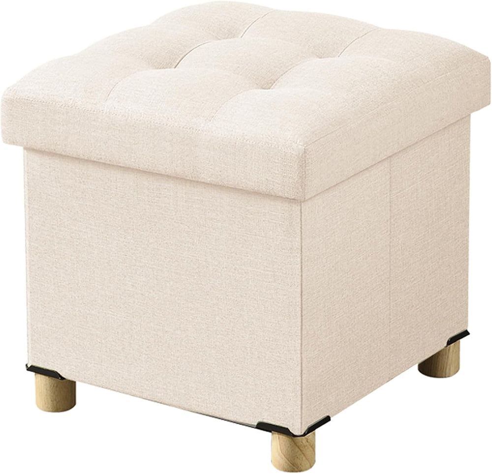 BRIAN & DANY Ottoman with Storage, Small Storage Ottoman for Dorm, Linen ...