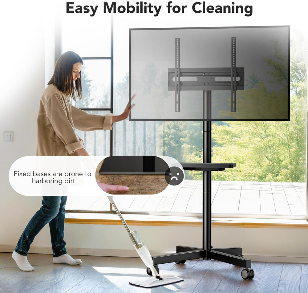 AX WABER Mobile TV Stand for 23-60 Inch LCD LED Flat/Curved Panel Screen TVs,...