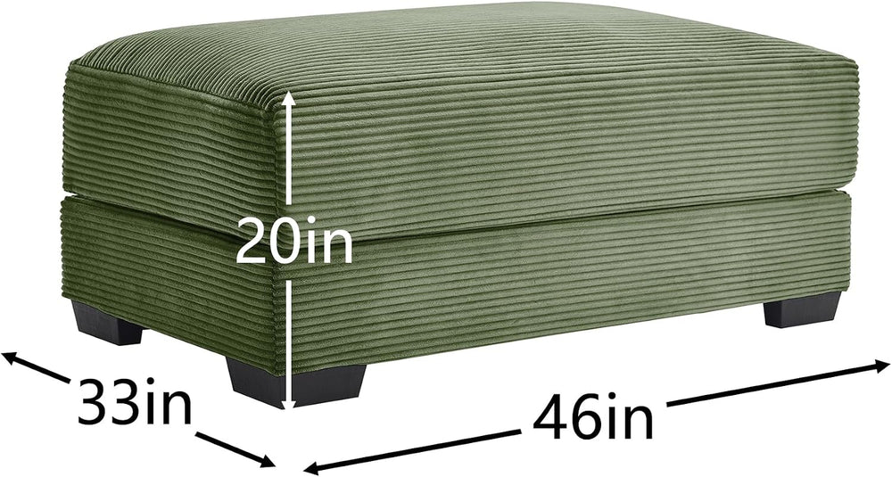 mikibama Corduroy Upholstered Ottoman Bench for Living Room,46" x 33&quo...