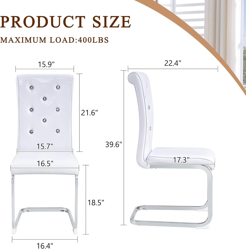 gopop Dining Chairs Set of 4｜Modern Kitchen Chair Set｜Faux Leather Cushion｜Hi...