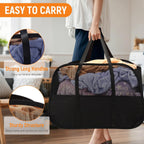 Collapsible Laundry Baskets with Easy Carry Handles, 95L Clothes Hamper for Storage, Foldable Laundry Basket Tear-proof, Large Pop Up Hampers for Laundry, Bedroom, Bathroom, Dorm Black