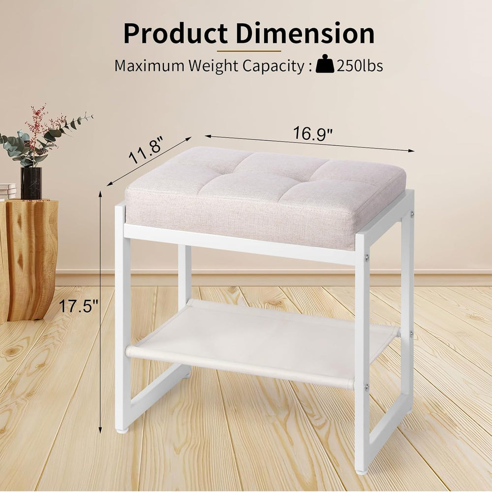 Vanity Stool, Makeup Vanity Chair for Vanity, Ottoman Seat for Bedroom Makeup...