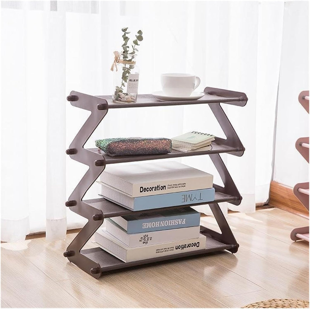 Folding Shoe Rack Doorstep Storage for Shoes Ins Home Use Student Dormitory Simple Multi-Layer Space Saving(Light Pink)