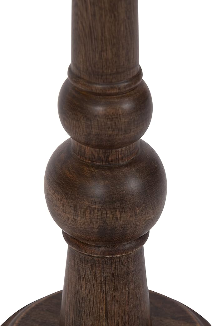 Kate and Laurel Wegner Traditional Wooden Round Drink Table, 8 x 23, Rich Bro...