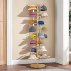 Hat Rack Stand 40-Hooks, Hat Display Stand Metal,Hat Display for Stores， Home or Store of Standing hat Rack(Gold,8th Floor)