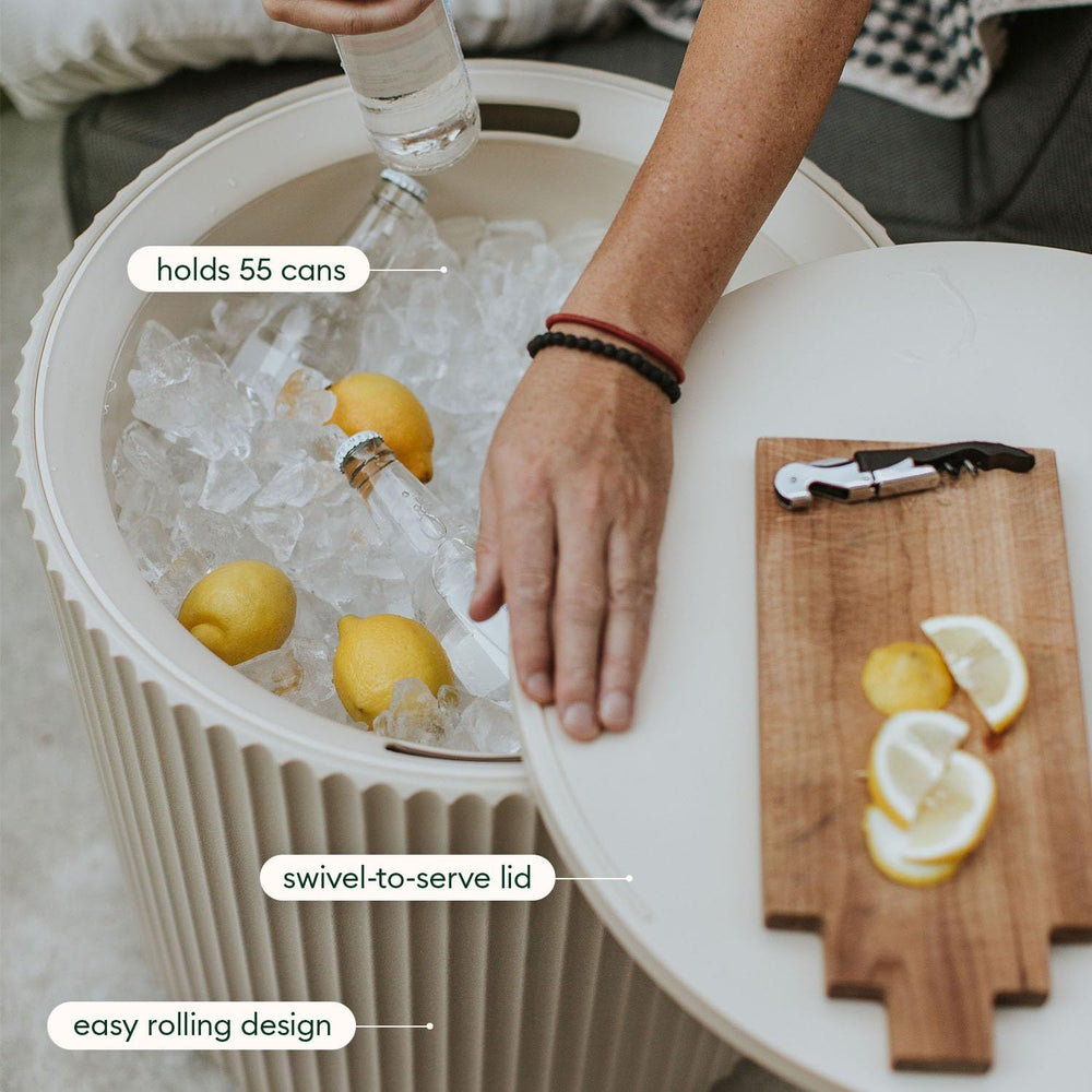 Veradek Cooler Side Table - Outdoor Cooler Table and Ice Chest | Features a S...