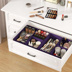DIMJ Drawer Organizer Clothes Storage - 18 Pack Baby Dresser Organizer for Nursery, Foldable Closet Drawer Bins for Bedroom Organization, Fabric Storage Dividers for Socks, Underwears, Purple