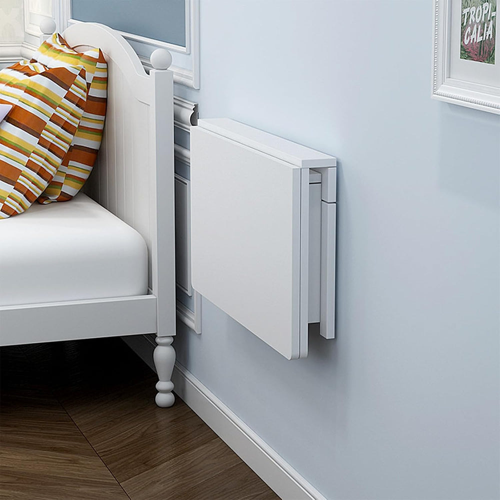 MM MELISEN Wall Mounted Folding Table, 29.5"L x 19.6"W, White, Spac...
