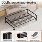 Yecaye 60 L Under Bed Storage with Wheels, 2 Pack Under Bed Storage Containers with Clear Window & Label, Rolling Under bed Shoe Storage organizer for Clothes, Shoes, Hemp Grey
