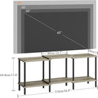 TV Stand, Entertainment Center, Industrial TV Media Console Table with Open Storage Shelves, 2 Tier TV Cabinet for Living Room, Bedroom
