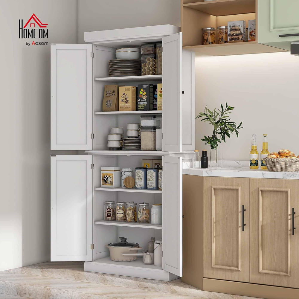 HOMCOM 72.5" Tall Kitchen Pantry Cabinet, Freestanding Modern Farmhouse ...