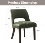 VKNOW Modern Dining Chairs Set of 6, Faux Leather Upholstered Dining Room Chair Kitchen Chairs, Farmhouse Dinner Chair for Kitchen Dining Room, Green