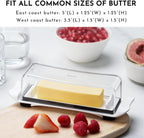 Butter Disher with Lid, IKOCO Butter Keeper Container for Refrigerator and Countertop Use with Butter Knife, White