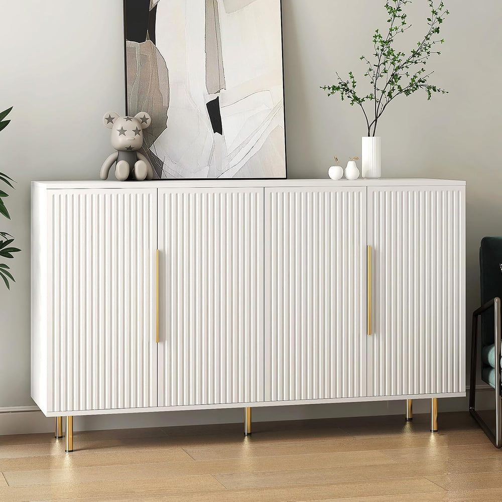 Sideboard Cabinet, 56" Large Buffet with Storage, Wood Credenza with 4 F...