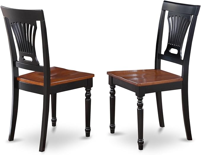 East West Furniture QUPL9-BCH-W 9 Piece Dining Table Set Includes a Rectangle Dining Room Table with Butterfly Leaf and 8 Wooden Seat Chairs, 40x78 Inch, Black & Cherry