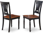 East West Furniture QUPL9-BCH-W 9 Piece Dining Table Set Includes a Rectangle Dining Room Table with Butterfly Leaf and 8 Wooden Seat Chairs, 40x78 Inch, Black & Cherry