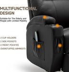 Korser Recliner Chair, Rocking Chair with Massage and Heat, 360° Swivel Recliner Chairs for Adults, Rocker Manual Recliner with Remote Control and Cup Holder for Living Room, Bedroom, Nursery