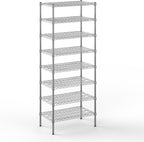 18" Deep x 30" Wide x 74" Height Wire Shelving Kit | 8-Tier | NSF Commercial Storage Rack Unit