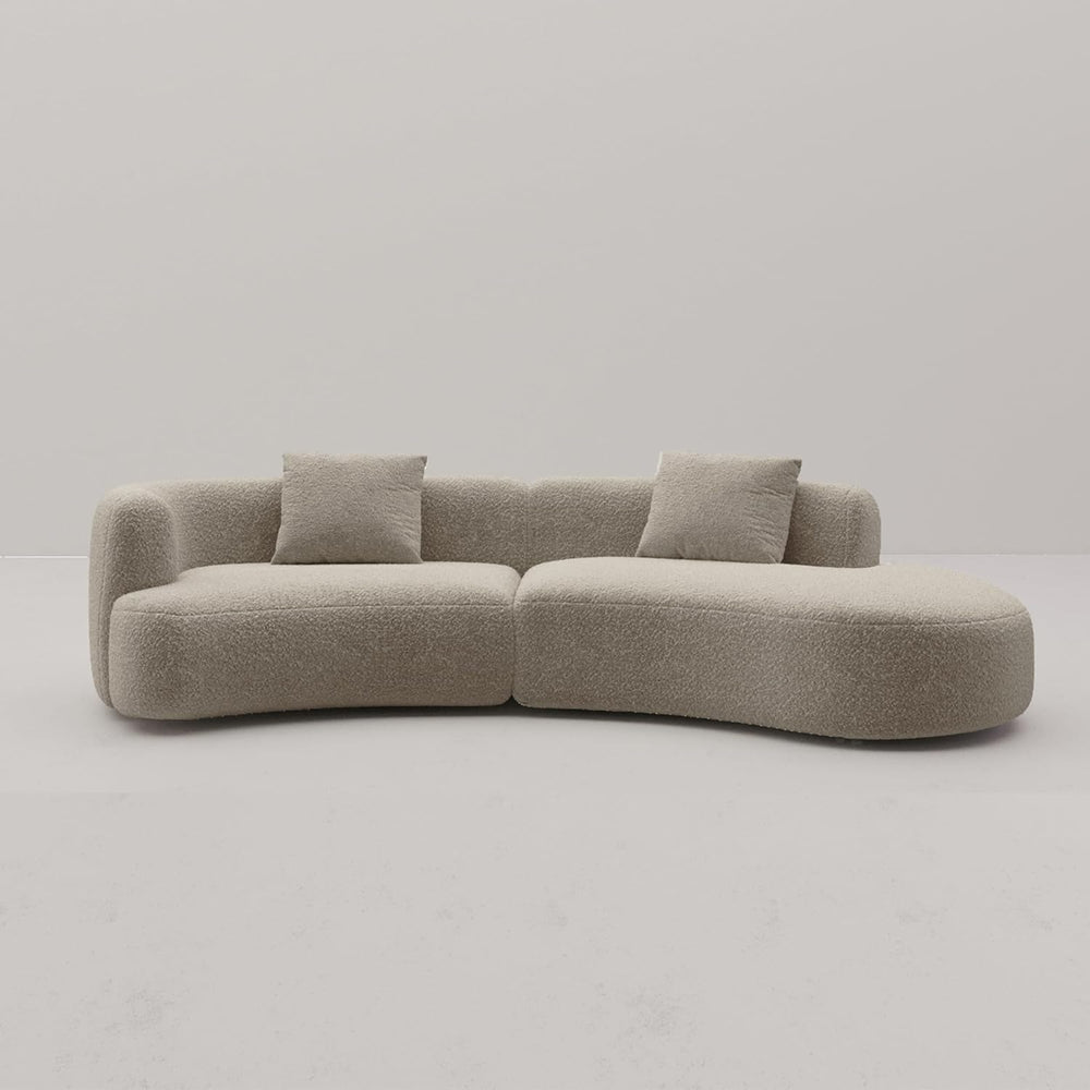 Acanva Modern Curved Sectional Living Room Couch, Minimalist Comfy Boucle Fab...