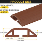 MYFAMIREA 10FT Floor Cord Cover Heavy Duty Cable Cover Protector 3 Channels Extension PVC Floor Wire Cover Outdoor Cord Hider Management Cord Cover for Wire on Floor for Home Office Outdoor, Brown