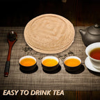 BESTOYARD Bamboo Tea Cake Box, 8.46x8.46x2.16in Woven Storage Organizer for Puerh Tea, Traditional Chest for Home & Kitchen