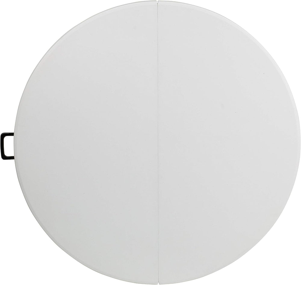 Flash Furniture 4-Foot Round Bi-Fold Granite White Plastic Folding Table | Li...