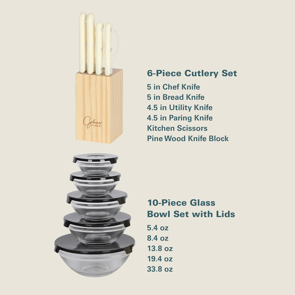 Gibson Home 74 Piece Kitchen in a Box Pots and Pans Cookware, Plates and Bowl...