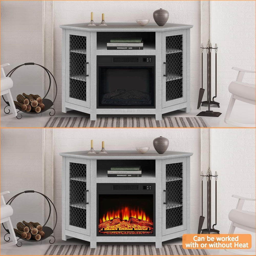 47" Corner Fireplace TV Stand Up to 55" TVs with 18" Electric ...