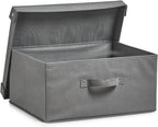 Zeller Foldable Storage Box with Lid, Grey