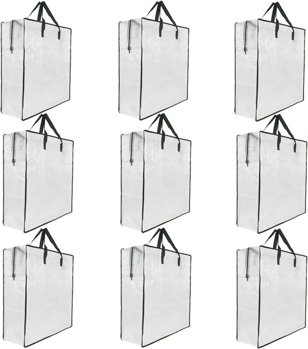 9 Pack Clear Storage Bags with Zipper and Handles, Blanket Bags For Closet Storage, Moving and Packing Supplies for College, Underbed Storage Organizer for Clothes Pillow Bedding Christmas Wreath
