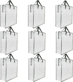 9 Pack Clear Storage Bags with Zipper and Handles, Blanket Bags For Closet Storage, Moving and Packing Supplies for College, Underbed Storage Organizer for Clothes Pillow Bedding Christmas Wreath