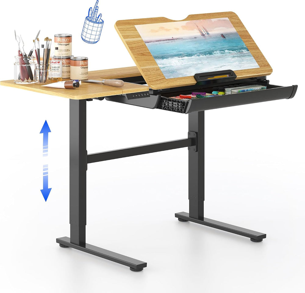 FLEXISPOT Electric Drafting Table Adjustable Height 47.2"x23.6" Sta...