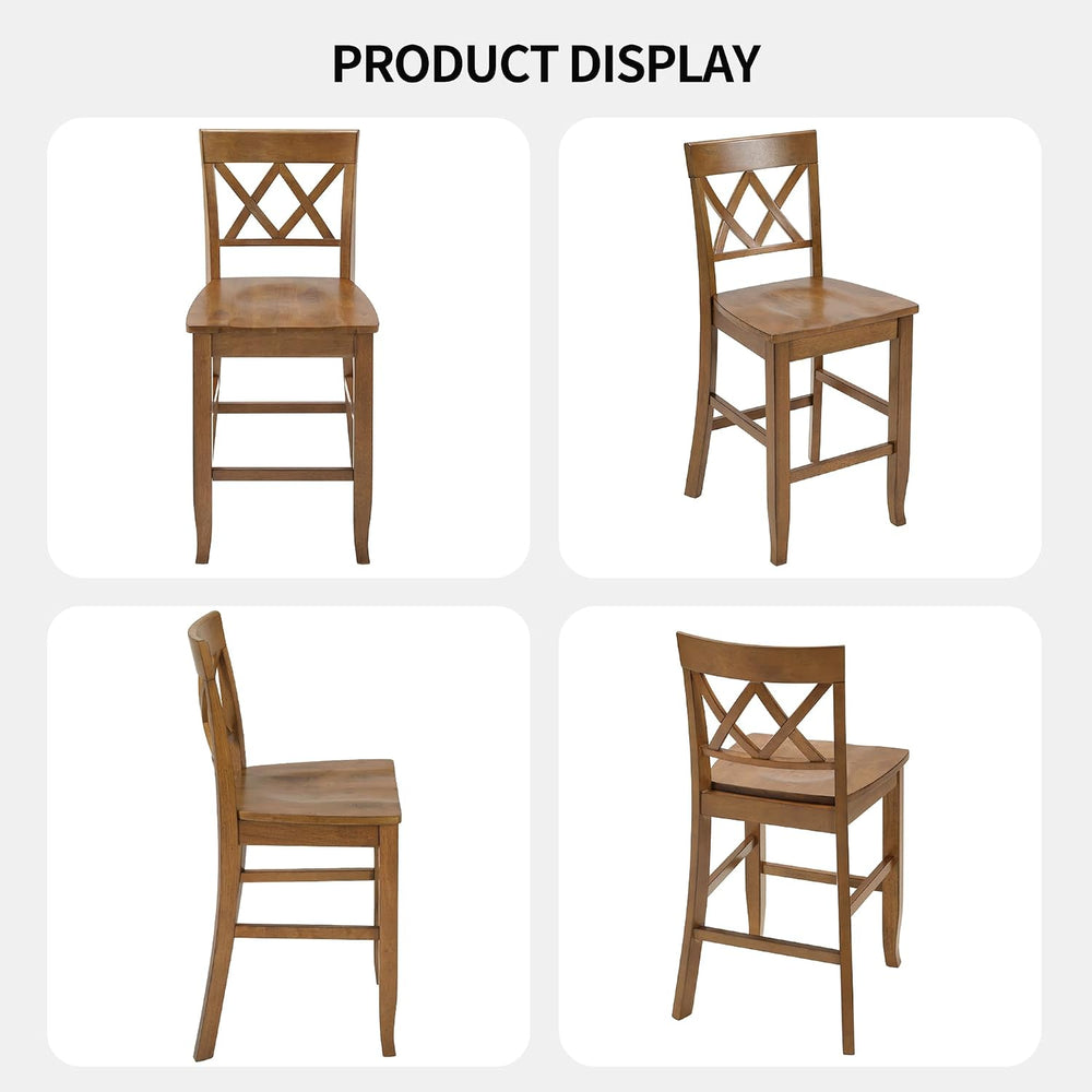 DUHOME 24" Wooden Counter Height Bar Stools Set of 6
