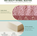 Desk Chair No Wheels Vanity Chair Comfy Accent Chair for Living Dining Room Bedroom Home Office Mid Century Modern Upholstered Armless Chair with Metal Legs (Gold Frame+Pink, 4)