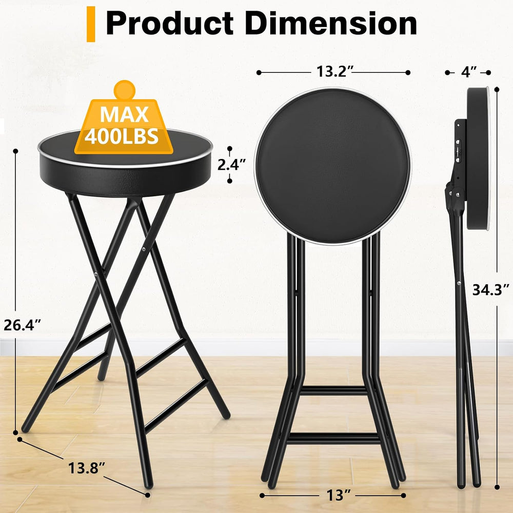 TAVR Folding Stool，26.4 Inch Collapsible Stool with Safety Lock | Tall Foldin...