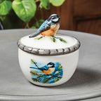 Bits and Pieces Chickadee Jewelry Box for Women Small Trinket Box with Bird Figurine Lid - Decorative Boxes for Home Decor