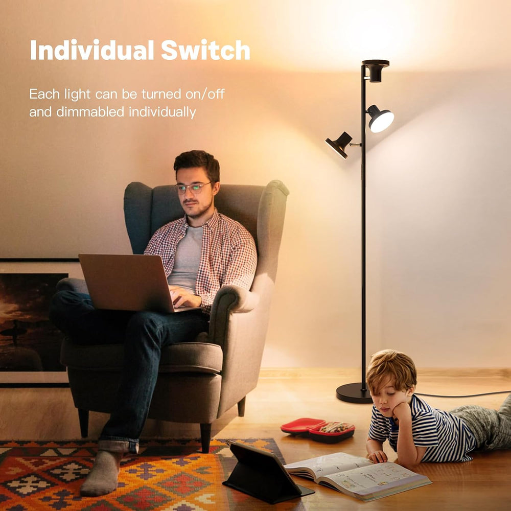 SIBRILLE 36W LED Tree Floor Lamp, Modern Dimmable Standing Lamp with Remote &...