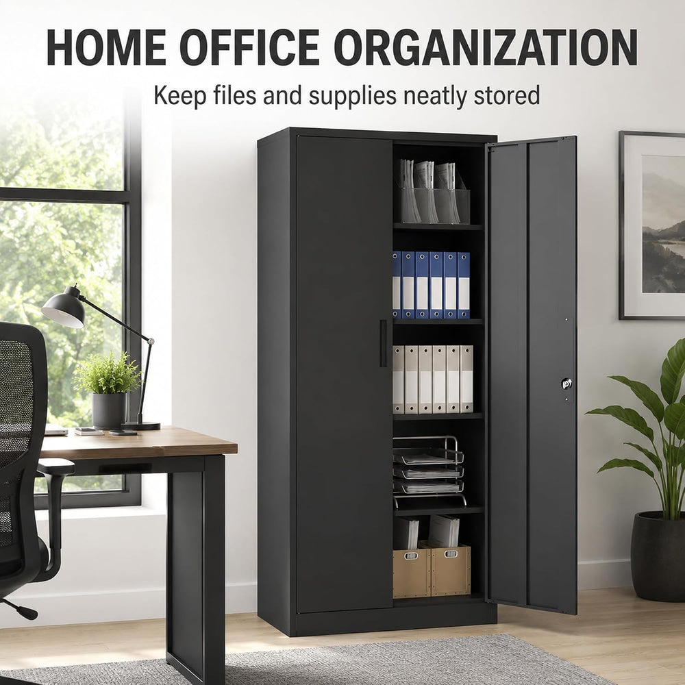 SAWJEC 72 Inch Locking Metal Garage Storage Cabinet, 4 Adjustable Shelves | 3...