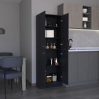 Mid-Century Pantry Storage Cabinet, Rustic Freestanding Cupboard with 5 Adjustable Shelves,for Kitchen Home