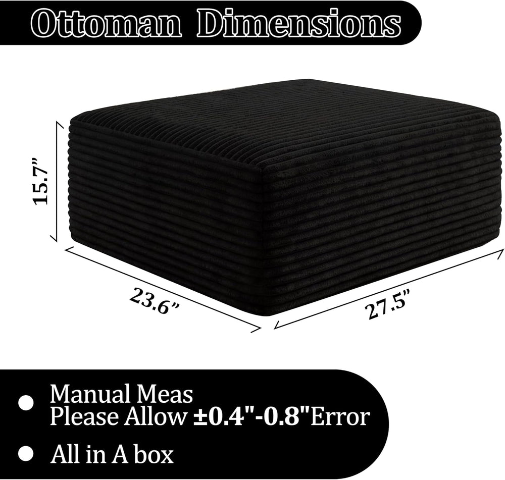 Ottoman, Modern Corduroy Cloud Foot Rest Foam Support, Oversized Modular Sect...