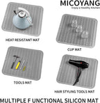 Silicone Dish Drying Mat for Multiple Usage,Easy clean,Eco-friendly,Heat-resistant Silicone Mat for Kitchen Counter or Sink,Refrigerator or Drawer Liner Grey XL 18 inches x 16 inches